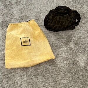 Fendi Black and Brown Monogram Bag with Yellow Dust Bag